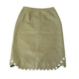 Lela Rose Designer Green Abalone Shell Pencil Skirt Women's Size 4